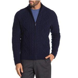 Brooks Brothers Cable Knit Wool Blend ZipUp Jacket